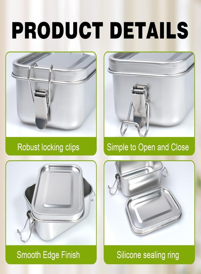 SENONAPO 8 Pcs Stainless Steel Bento Box 550ml Lunch Box for Dishwasher Bento Box Reusable Lunch Box Stainless Steel Food Storage Containers for Home Work School Camping Supplies - Image 3